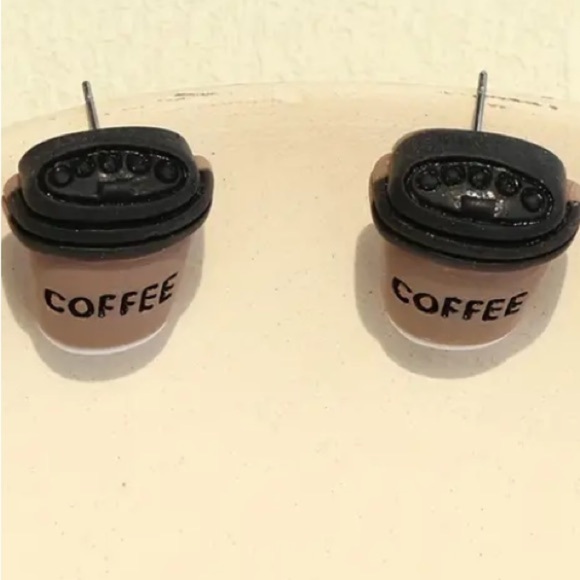 BOGO! Coffee cup stud earrings - Boutique NEW - Picture 4 of 7